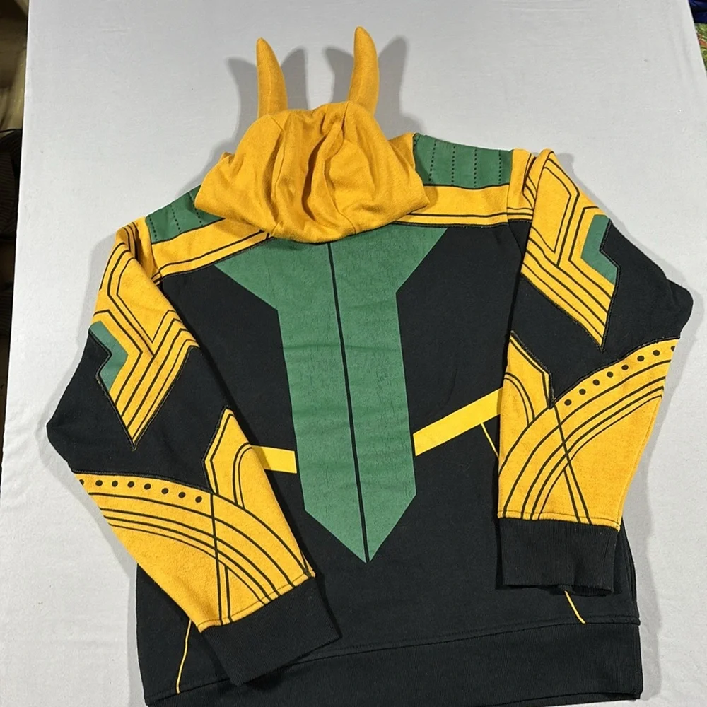 Marvel Loki Hoodie with High Collar and Horns S/M Unisex - Picture 6 of 8